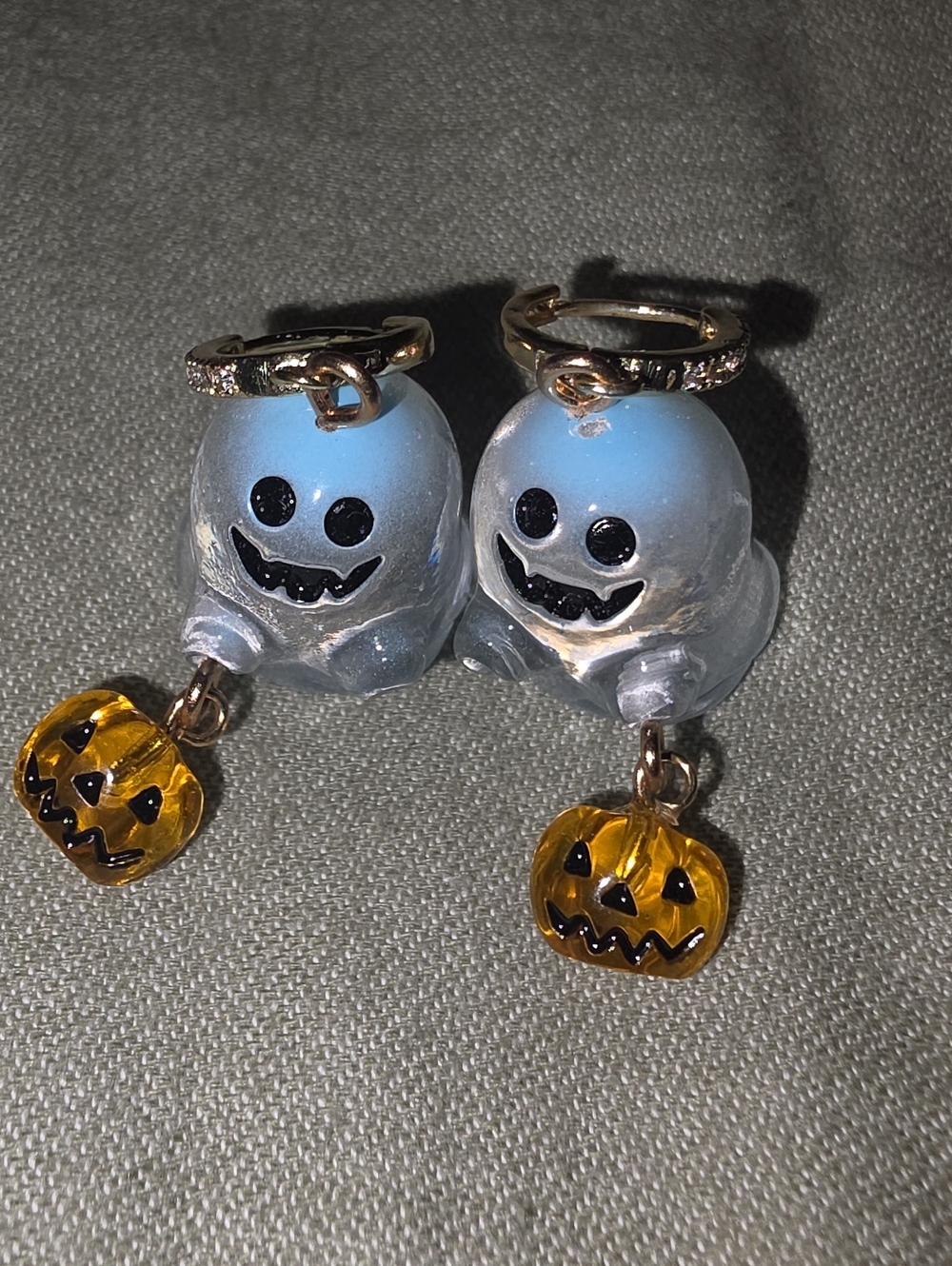 Ghost Pumpkin Halloween Dangle Earrings